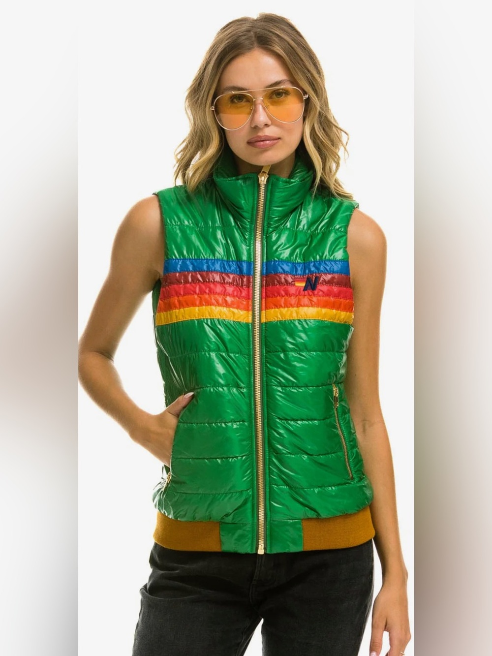 Like New! Aviator Nation 5 Stripe Vest/ Size Small